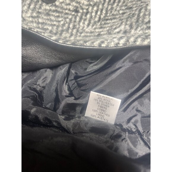 Laveer Tweed Pattern Blazer Jacket Double Breasted Black and Grey Color Size 10 - Picture 6 of 9